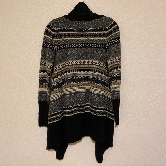 Kensie Shawl Collar Fair Isle Nomad Blanket Sweater Cardigan Size XS - Picture 3 of 8